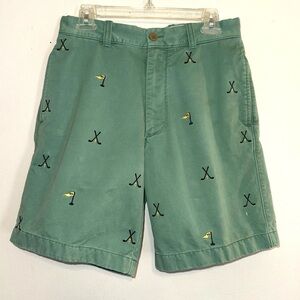 J.Crew Men's Golf Club Embroidered Shorts Size 30 Green Casual Chino Inseam 8 in